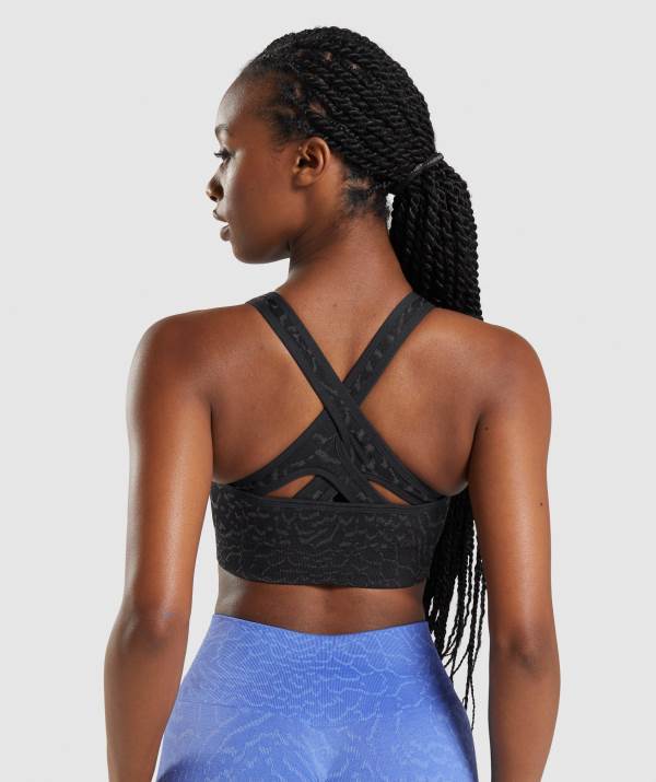 Damske Športové Podprsenky Gymshark Adapt Animal Seamless Čierne | JW9517238